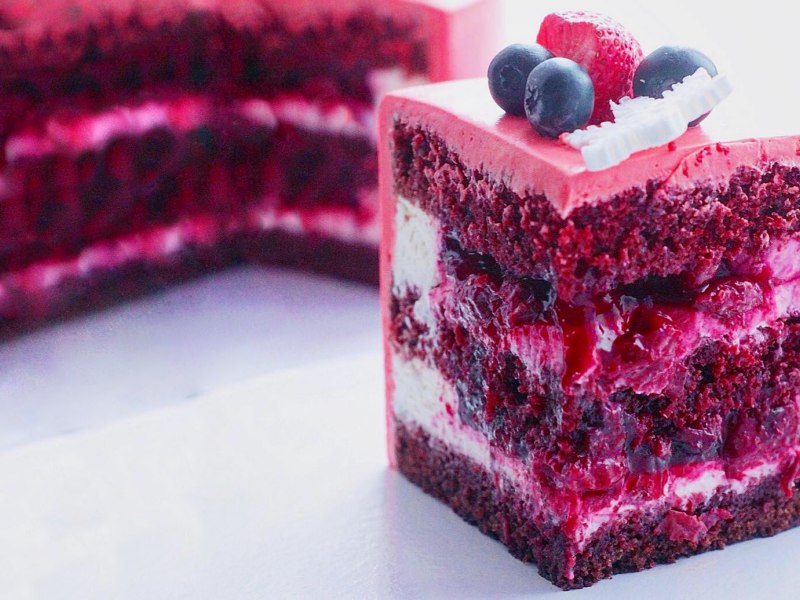 Торт Красный бархат 🍒 рецепт с вишней